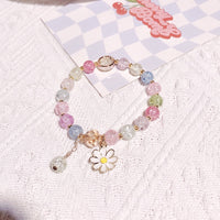 DIY Handmade clearance candy bracelet beads, all-match sunflower small zou chrysanthemum bracelets with mixed colors and pendant bracelets